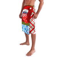 Croatia Christmas Lavalava with Dalmatian Dog Presents and Red Plaid Holiday - Wonder Print Shop