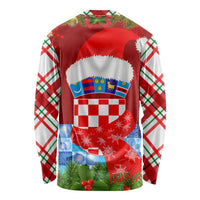 Croatia Christmas Long Sleeve Shirt with Dalmatian Dog Presents and Red Plaid Holiday - Wonder Print Shop