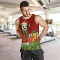 Croatia Christmas Men Tank Top with Dalmatian Dog Presents and Red Plaid Holiday - Wonder Print Shop