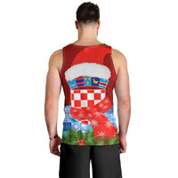 Croatia Christmas Men Tank Top with Dalmatian Dog Presents and Red Plaid Holiday - Wonder Print Shop