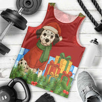 Croatia Christmas Men Tank Top with Dalmatian Dog Presents and Red Plaid Holiday - Wonder Print Shop