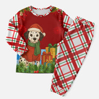 Croatia Christmas Pajama Set with Dalmatian Dog Presents and Red Plaid Holiday - Wonder Print Shop