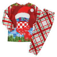 Croatia Christmas Pajama Set with Dalmatian Dog Presents and Red Plaid Holiday - Wonder Print Shop