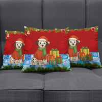 Croatia Christmas Pillow Cover with Dalmatian Dog Presents and Red Plaid Holiday - Wonder Print Shop