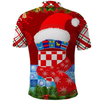 Croatia Christmas Polo Shirt with Dalmatian Dog Presents and Red Plaid Holiday - Wonder Print Shop