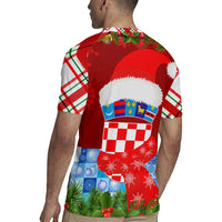 Croatia Christmas Rugby Jersey with Dalmatian Dog Presents and Red Plaid Holiday - Wonder Print Shop