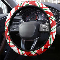 Croatia Christmas Steering Wheel Cover with Dalmatian Dog Presents and Red Plaid Holiday - Wonder Print Shop