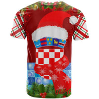 Croatia Christmas T Shirt with Dalmatian Dog Presents and Red Plaid Holiday - Wonder Print Shop