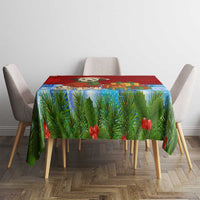 Croatia Christmas Tablecloth with Dalmatian Dog Presents and Red Plaid Holiday - Wonder Print Shop