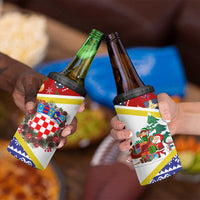 Croatia Christmas 4 in 1 Can Cooler Tumbler with Santa Sleigh Presents and Red Checkered Crest - Wonder Print Shop