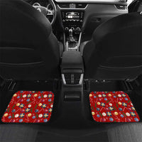Croatia Christmas Car Mats with Santa Sleigh Presents and Red Checkered Crest - Wonder Print Shop