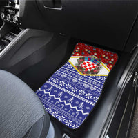 Croatia Christmas Car Mats with Santa Sleigh Presents and Red Checkered Crest - Wonder Print Shop