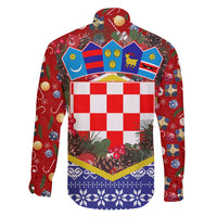 Croatia Christmas Family Matching Summer Maxi Dress and Hawaiian Shirt with Santa Sleigh Presents and Red Checkered Crest - Wonder Print Shop