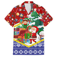 Croatia Christmas Hawaiian Shirt with Santa Sleigh Presents and Red Checkered Crest - Wonder Print Shop