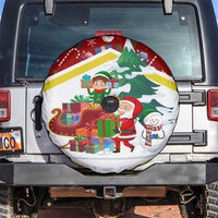 Croatia Christmas Spare Tire Cover with Santa Sleigh Presents and Red Checkered Crest - Wonder Print Shop