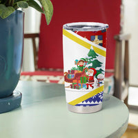 Croatia Christmas Tumbler Cup with Santa Sleigh Presents and Red Checkered Crest - Wonder Print Shop