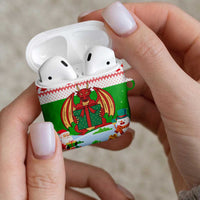 Wales Christmas AirPods Case with Red Dragon Gift and Holiday Crest Snow Scene - Wonder Print Shop