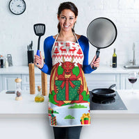 Wales Christmas Apron with Red Dragon Gift and Holiday Crest Snow Scene - Wonder Print Shop