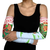Wales Christmas Arm Sleeves with Red Dragon Gift and Holiday Crest Snow Scene - Wonder Print Shop