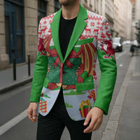 Wales Christmas Blazer with Red Dragon Gift and Holiday Crest Snow Scene - Wonder Print Shop