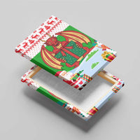 Wales Christmas Canvas Wall Art with Red Dragon Gift and Holiday Crest Snow Scene - Wonder Print Shop