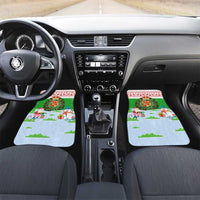 Wales Christmas Car Mats with Red Dragon Gift and Holiday Crest Snow Scene - Wonder Print Shop