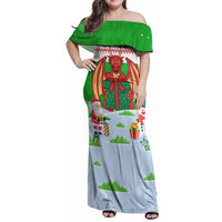 Wales Christmas Family Matching Off Shoulder Maxi Dress and Hawaiian Shirt with Red Dragon Gift and Holiday Crest Snow Scene - Wonder Print Shop