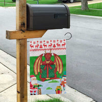 Wales Christmas Garden Flag with Red Dragon Gift and Holiday Crest Snow Scene - Wonder Print Shop