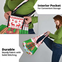 Wales Christmas Grocery Bag with Red Dragon Gift and Holiday Crest Snow Scene - Wonder Print Shop