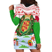 Wales Christmas Hoodie Dress with Red Dragon Gift and Holiday Crest Snow Scene - Wonder Print Shop