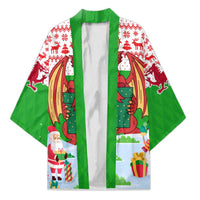 Wales Christmas Kimono with Red Dragon Gift and Holiday Crest Snow Scene - Wonder Print Shop