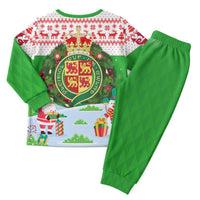 Wales Christmas Pajama Set with Red Dragon Gift and Holiday Crest Snow Scene - Wonder Print Shop