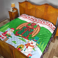 Wales Christmas Quilt with Red Dragon Gift and Holiday Crest Snow Scene - Wonder Print Shop