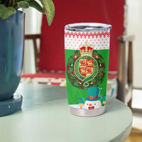 Wales Christmas Tumbler Cup with Red Dragon Gift and Holiday Crest Snow Scene - Wonder Print Shop
