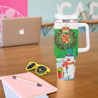 Wales Christmas Tumbler With Handle with Red Dragon Gift and Holiday Crest Snow Scene - Wonder Print Shop