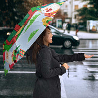 Wales Christmas Umbrella with Red Dragon Gift and Holiday Crest Snow Scene - Wonder Print Shop