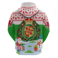 Wales Christmas Zip Hoodie with Red Dragon Gift and Holiday Crest Snow Scene - Wonder Print Shop