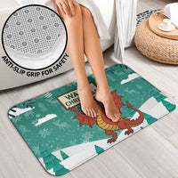 Wales Christmas Bathroom Set with Red Dragon Santa Sleigh and Festive Green Snowflake - Wonder Print Shop