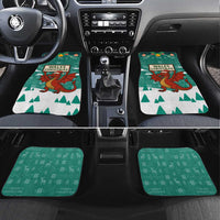 Wales Christmas Car Mats with Red Dragon Santa Sleigh and Festive Green Snowflake - Wonder Print Shop