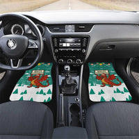 Wales Christmas Car Mats with Red Dragon Santa Sleigh and Festive Green Snowflake - Wonder Print Shop