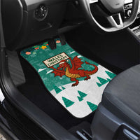 Wales Christmas Car Mats with Red Dragon Santa Sleigh and Festive Green Snowflake - Wonder Print Shop