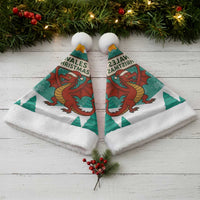 Wales Christmas Santa Hat with Red Dragon Santa Sleigh and Festive Green Snowflake - Wonder Print Shop