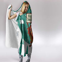Wales Christmas Hooded Blanket with Red Dragon Santa Sleigh and Festive Green Snowflake - Wonder Print Shop