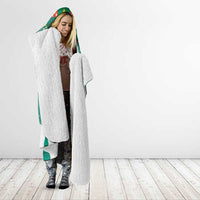 Wales Christmas Hooded Blanket with Red Dragon Santa Sleigh and Festive Green Snowflake - Wonder Print Shop