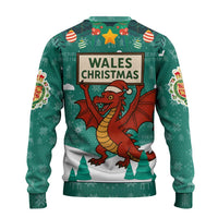 Wales Christmas Ugly Christmas Sweater with Red Dragon Santa Sleigh and Festive Green Snowflake - Wonder Print Shop