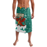 Wales Christmas Lavalava with Red Dragon Santa Sleigh and Festive Green Snowflake - Wonder Print Shop