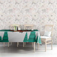 Wales Christmas Tablecloth with Red Dragon Santa Sleigh and Festive Green Snowflake - Wonder Print Shop