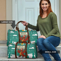 Wales Christmas Travel Bag with Red Dragon Santa Sleigh and Festive Green Snowflake - Wonder Print Shop