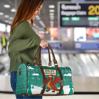 Wales Christmas Travel Bag with Red Dragon Santa Sleigh and Festive Green Snowflake - Wonder Print Shop