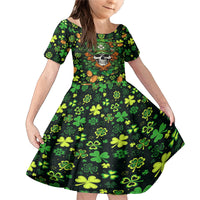 Happy St. Patrick's Day Skull Family Matching Mermaid Dress and Hawaiian Shirt - Wonder Print Shop